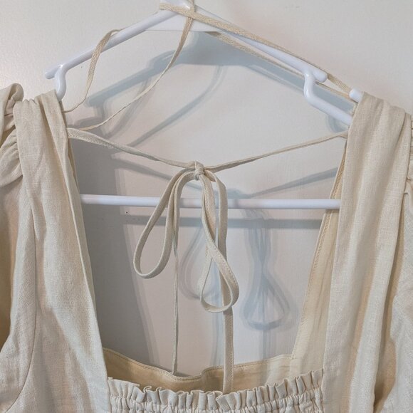 Gap Cream Linen Blend Mini Dress - Size Medium - Picture 6 of 7